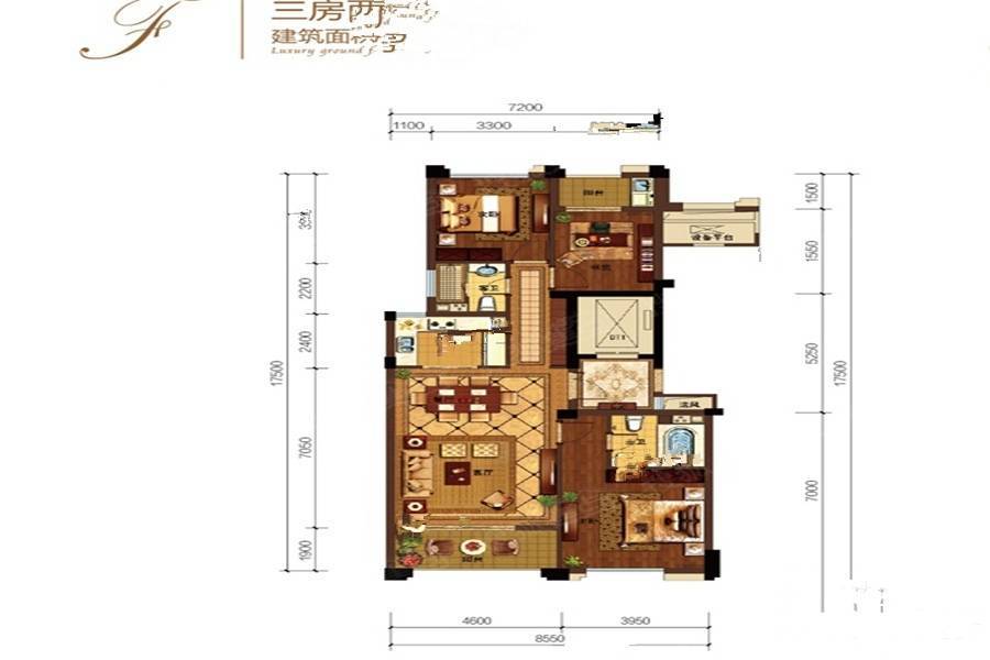 西景悦府3室2厅2卫139.6㎡户型图