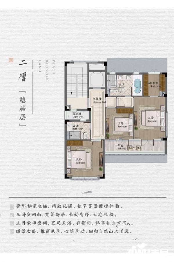 绿城义乌桃花源5室2厅3卫220㎡户型图