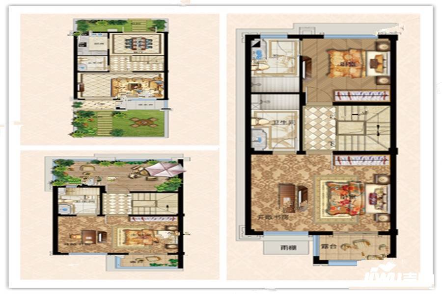 华董凤湖壹号院4室2厅4卫115㎡户型图