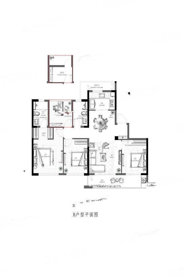 远洋世纪宸章4室2厅2卫139㎡户型图