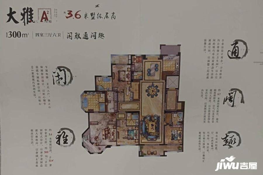 鹿城新鸿国悦府4室3厅6卫300㎡户型图