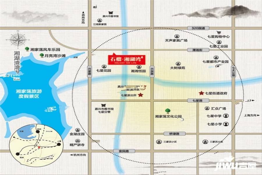石榴湘湖湾位置交通图