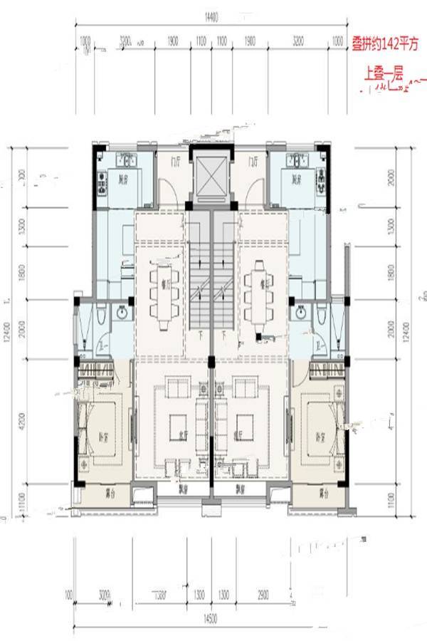 孔雀城翡翠天宸普通住宅142㎡户型图