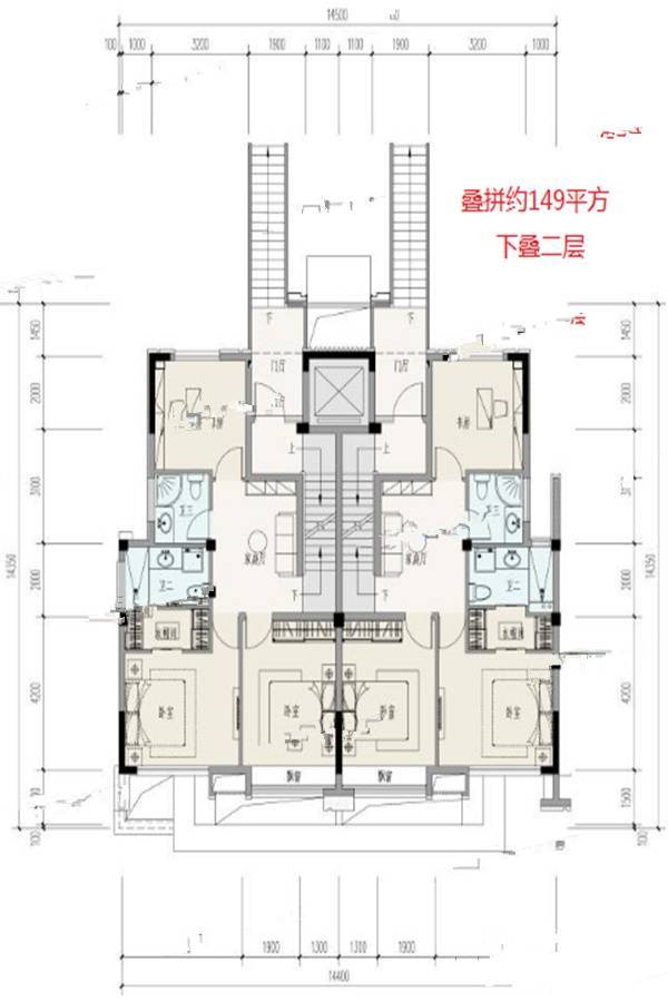 孔雀城翡翠天宸普通住宅149㎡户型图