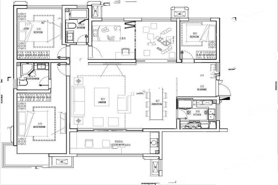 华熙LIVE信江4室2厅2卫138㎡户型图