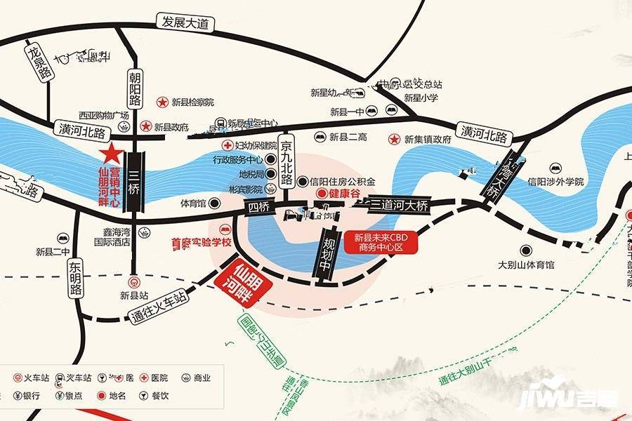 仙朋河畔位置交通图