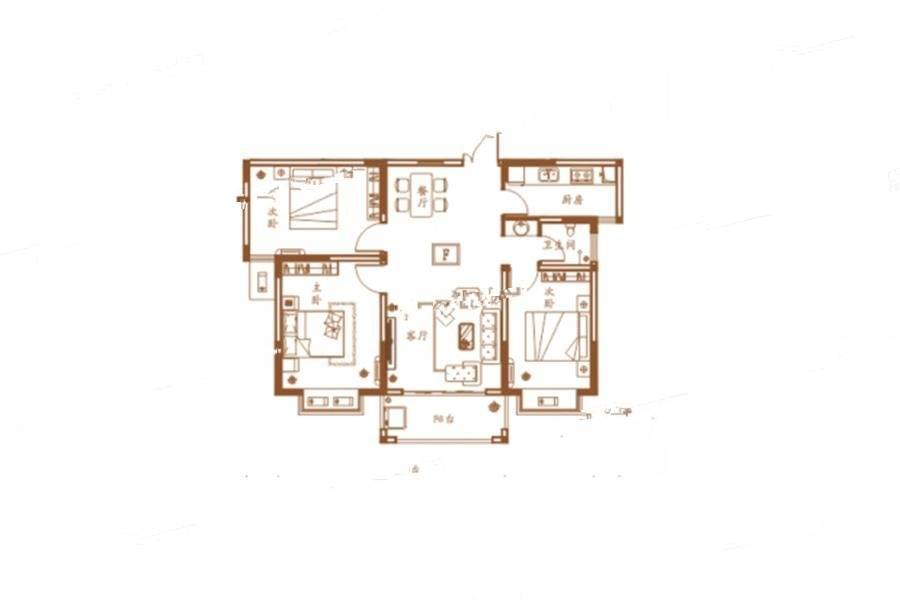 龙泽佳园3室2厅1卫101㎡户型图