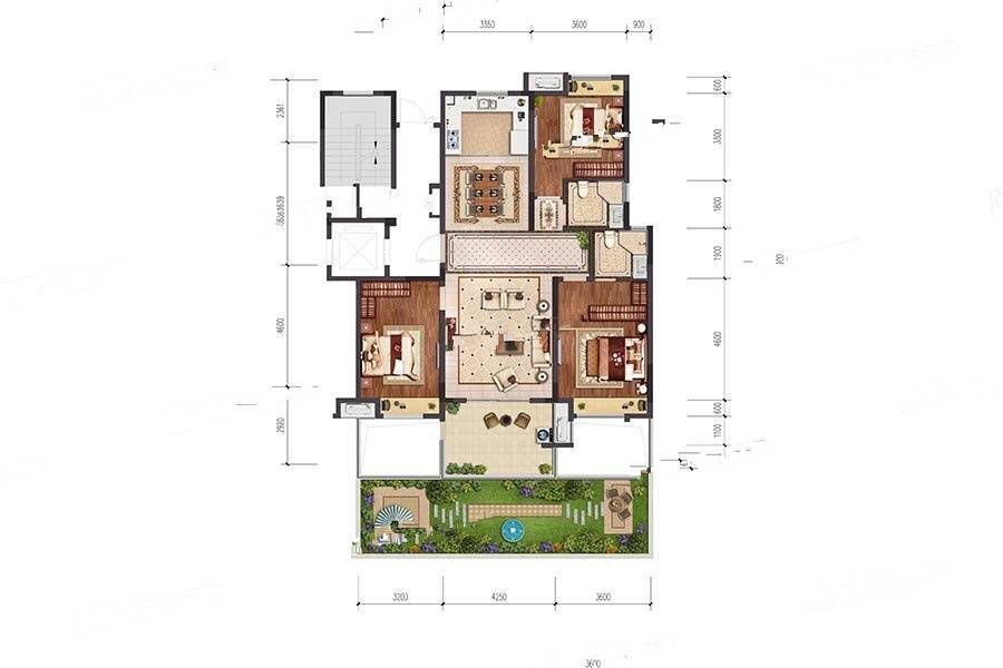 世茂云玺3室2厅2卫133㎡户型图