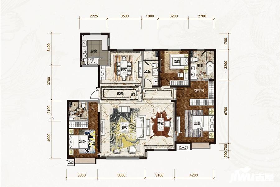 邦成宫园墅3室2厅3卫185㎡户型图