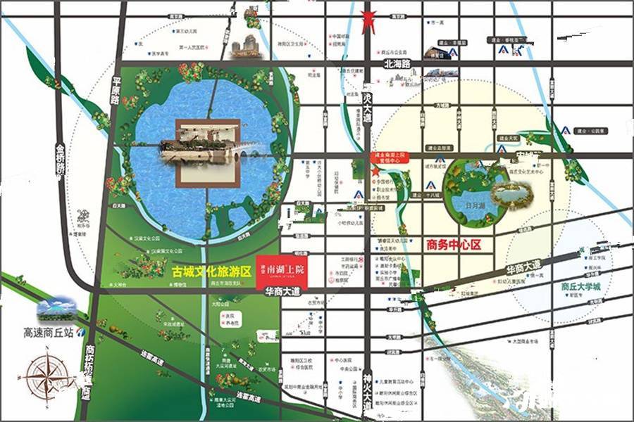 建业南湖上院位置交通图