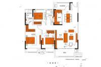 建业橙园3室2厅2卫135㎡户型图