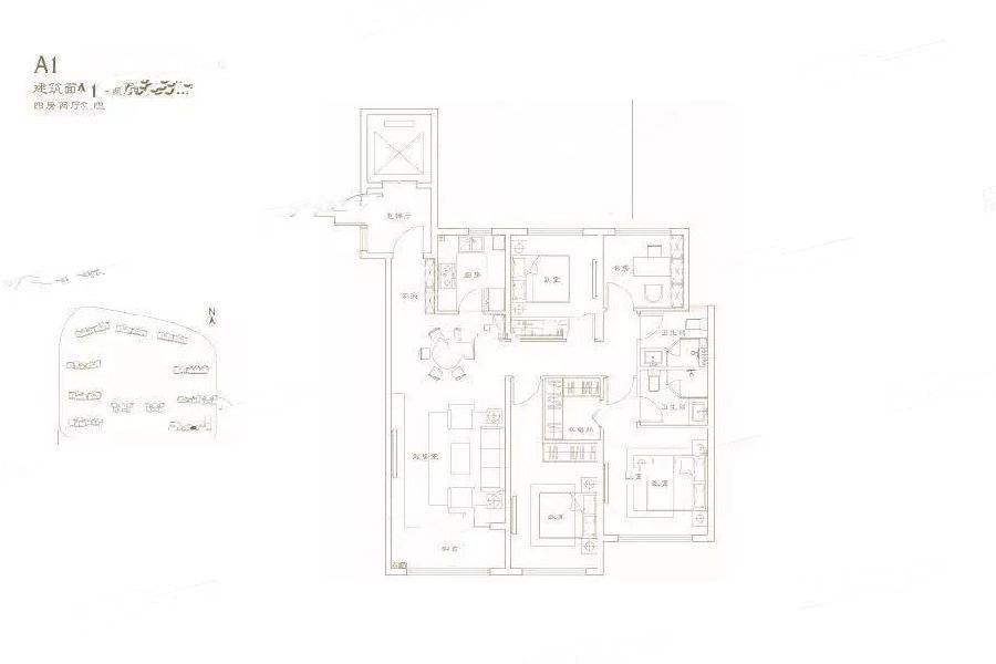 建发央著4室2厅2卫120.8㎡户型图