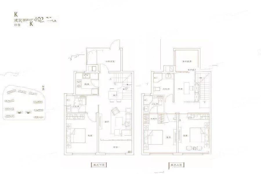 建发央著4室2厅3卫102.2㎡户型图