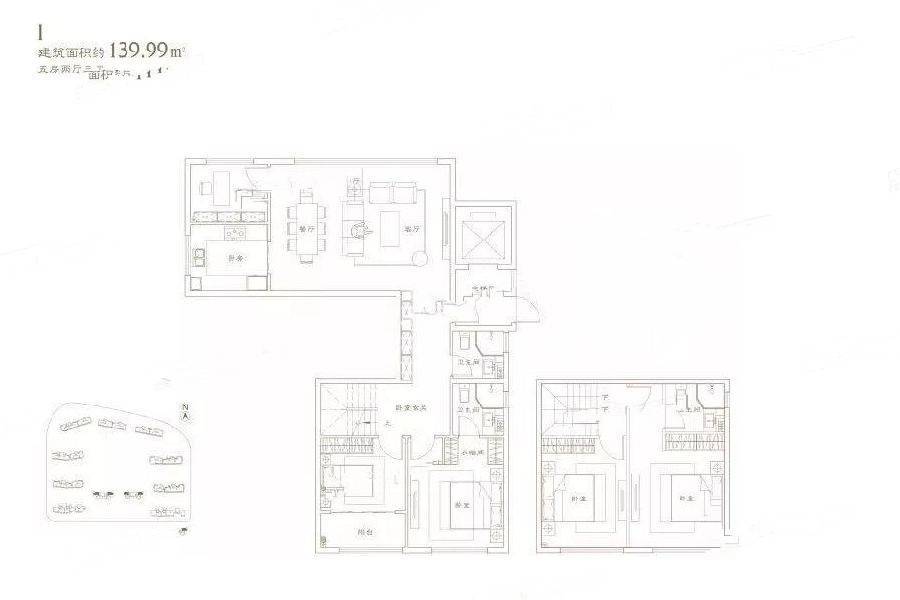 建发央著5室2厅3卫140㎡户型图