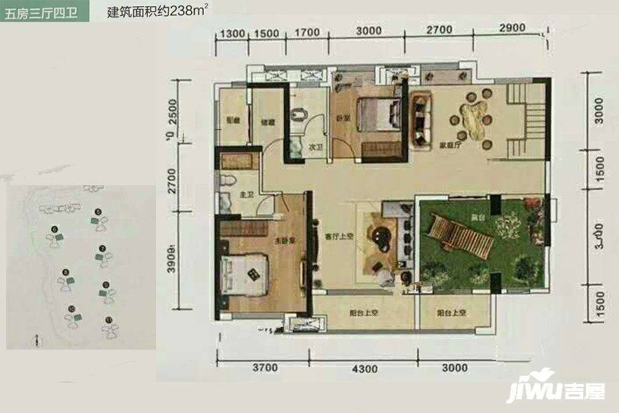 山水英伦庄园5室3厅4卫238㎡户型图