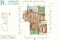 帝辰金缇水郡4室2厅2卫118.9㎡户型图