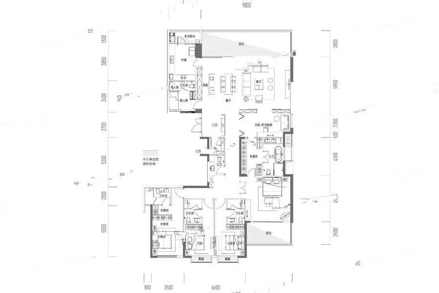 印湘江6室2厅6卫309㎡户型图