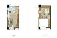 龙湖新壹城2室1厅1卫43㎡户型图