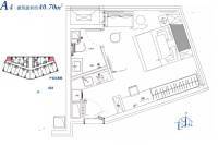 中国铁建洋湖壹品1室1厅1卫40.7㎡户型图