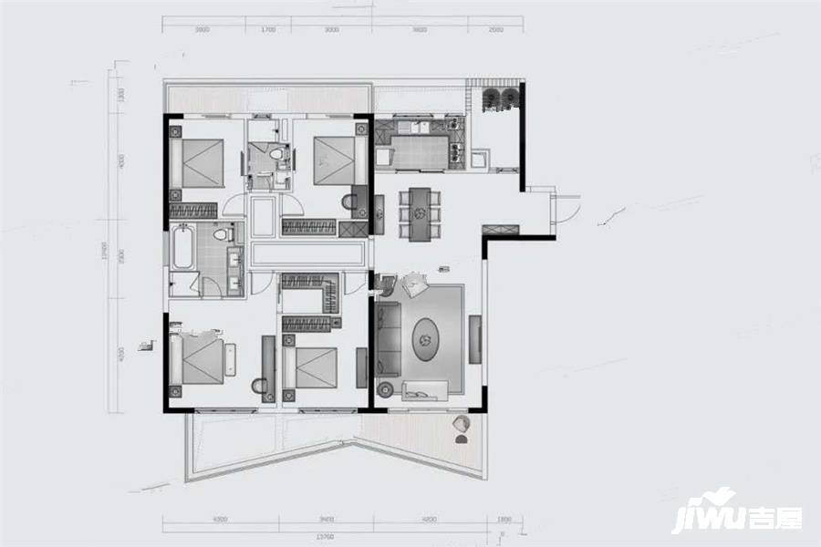 珠江颐德公馆4室2厅2卫176㎡户型图