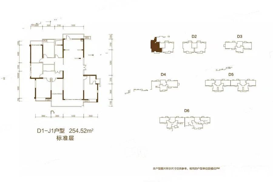 福天藏郡院子6室2厅2卫254.5㎡户型图