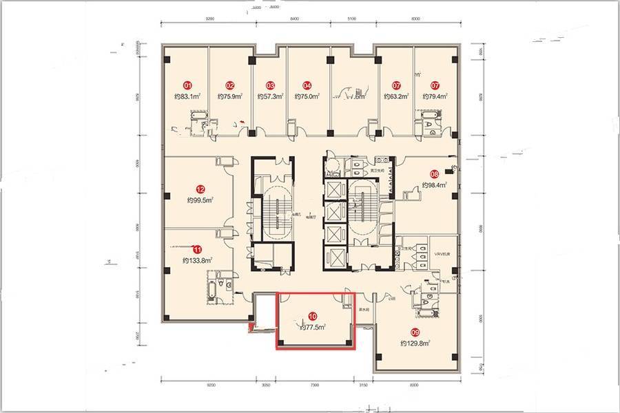 长房东云台普通住宅77.5㎡户型图