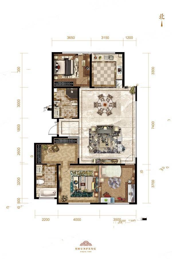 大庆院子3室2厅2卫145㎡户型图