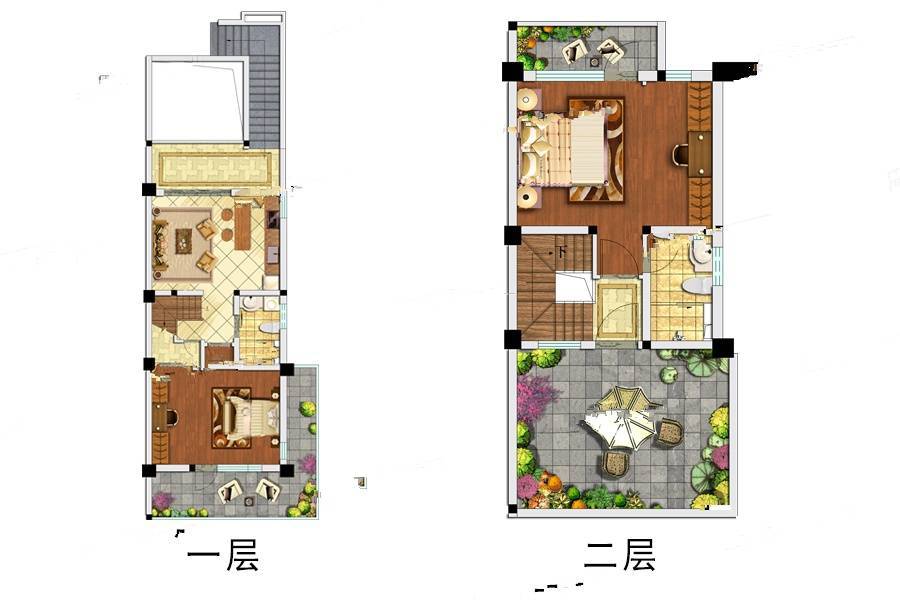 云境（大理苍海高尔夫国际社区）2室1厅2卫99㎡户型图