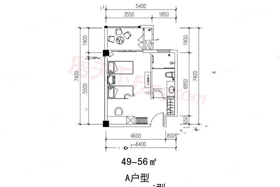 大理悦山海普通住宅49㎡户型图