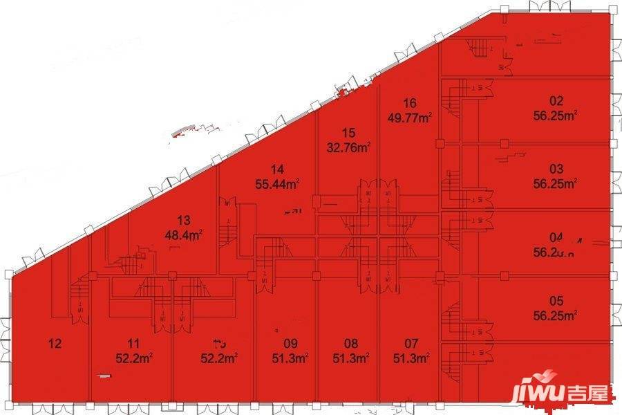 亿达商业广场普通住宅56.3㎡户型图