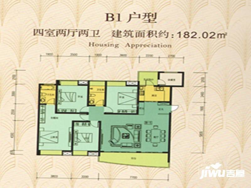 逸境新城4室2厅2卫182㎡户型图