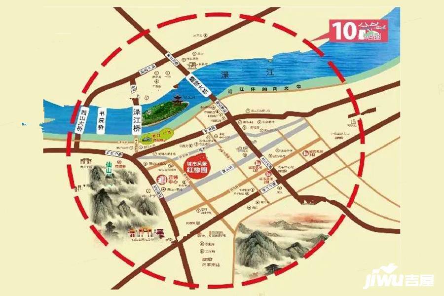 城市风景红橡园位置交通图