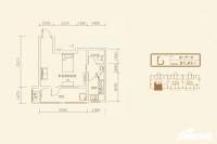 望京花园1室1厅1卫51.4㎡户型图