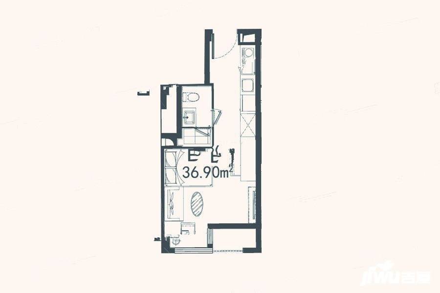 大拇指广场普通住宅36.9㎡户型图