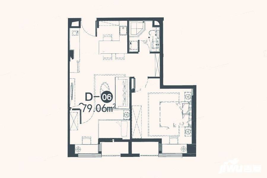 大拇指广场普通住宅79.1㎡户型图