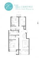 荣盛国际高尔夫温泉小镇3室2厅2卫106㎡户型图