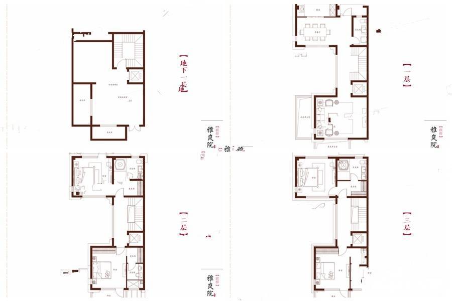 瘦西湖院子4室2厅5卫245㎡户型图