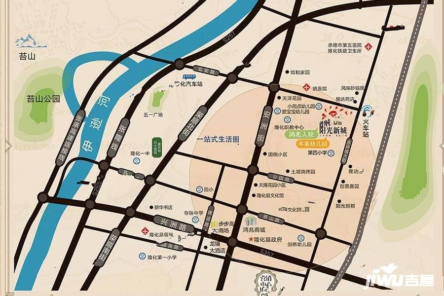 阳光新城三期位置交通图