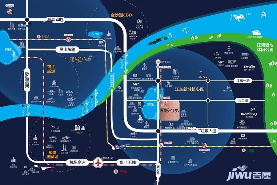 龙湖江与城位置交通图