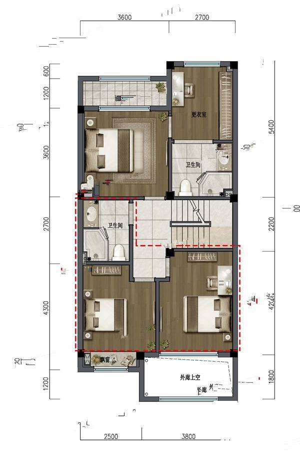 瑞城熙园4室3厅4卫189㎡户型图