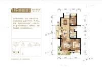 万象上东2室2厅1卫87㎡户型图