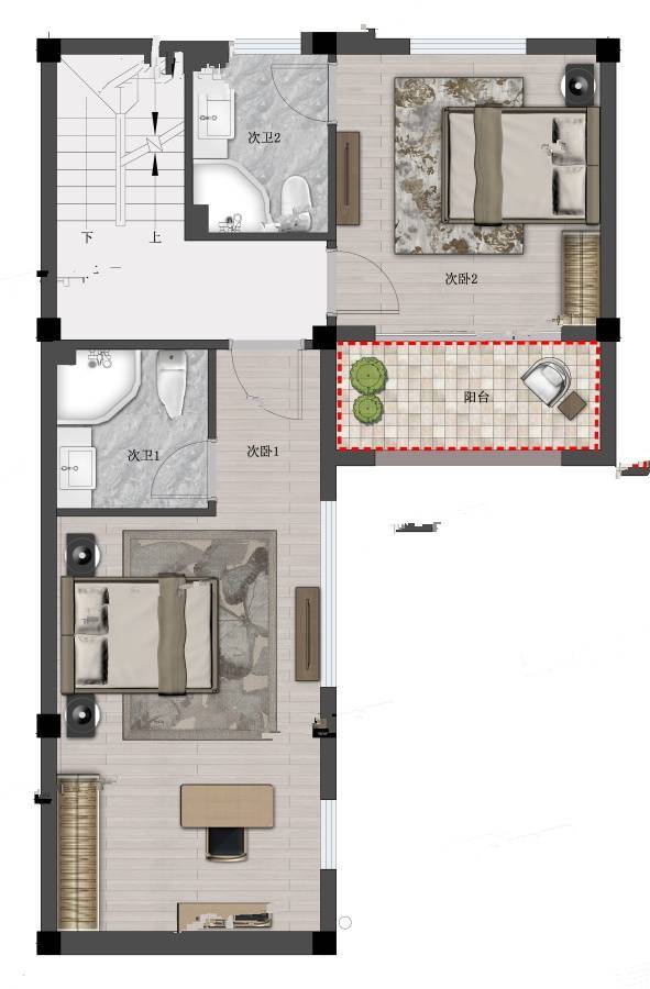 瑞城熙园4室2厅4卫175㎡户型图