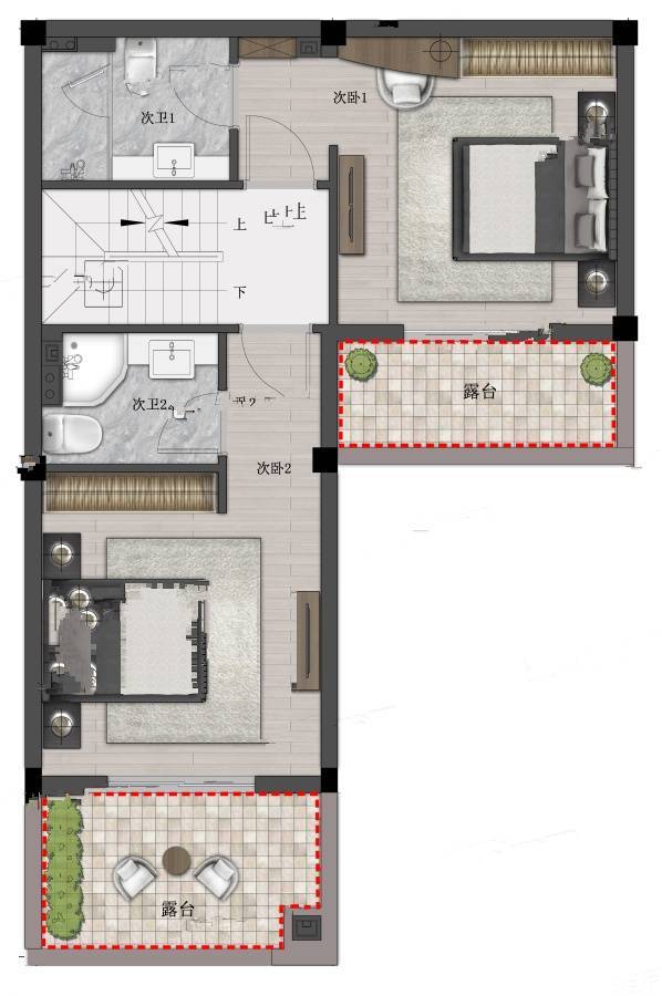 瑞城熙园4室2厅3卫185㎡户型图