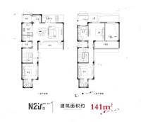 雍景山城3室2厅3卫141㎡户型图