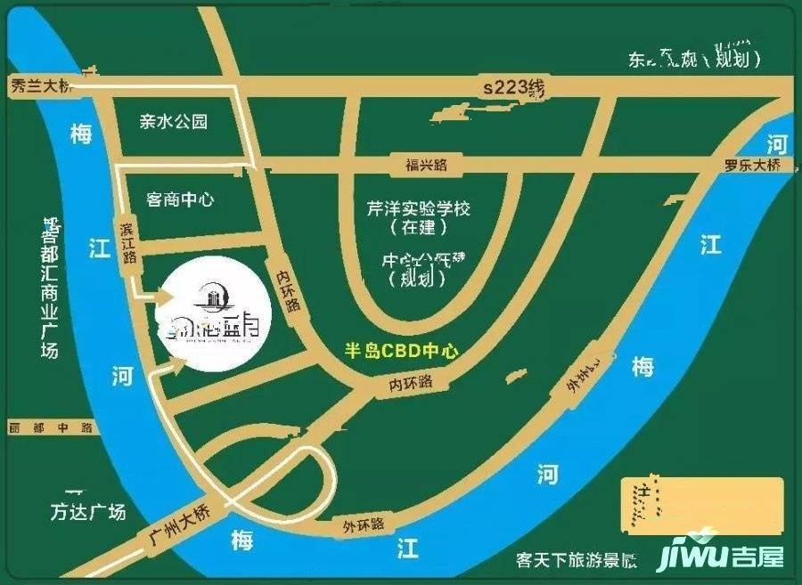 海丝东港蓝月位置交通图