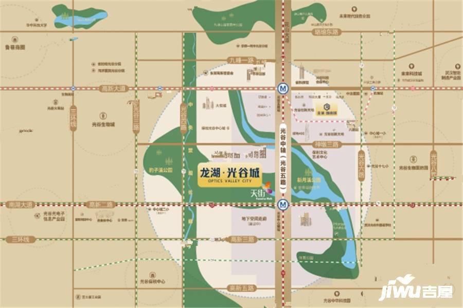 龙湖光谷城位置交通图图片