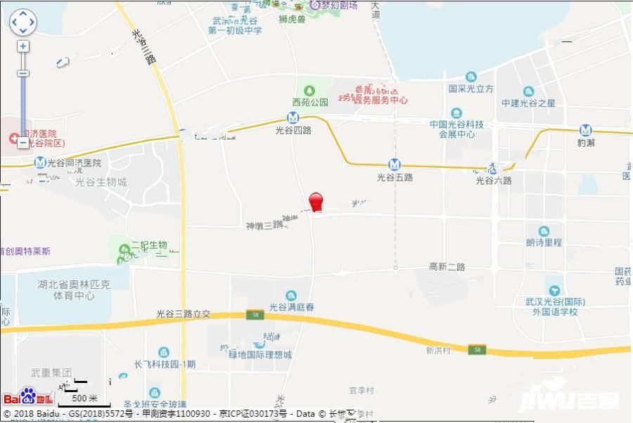 绿地光谷中心城商铺位置交通图图片