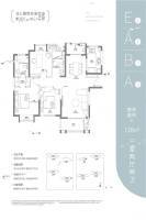 光谷188国际社区3室2厅2卫128㎡户型图