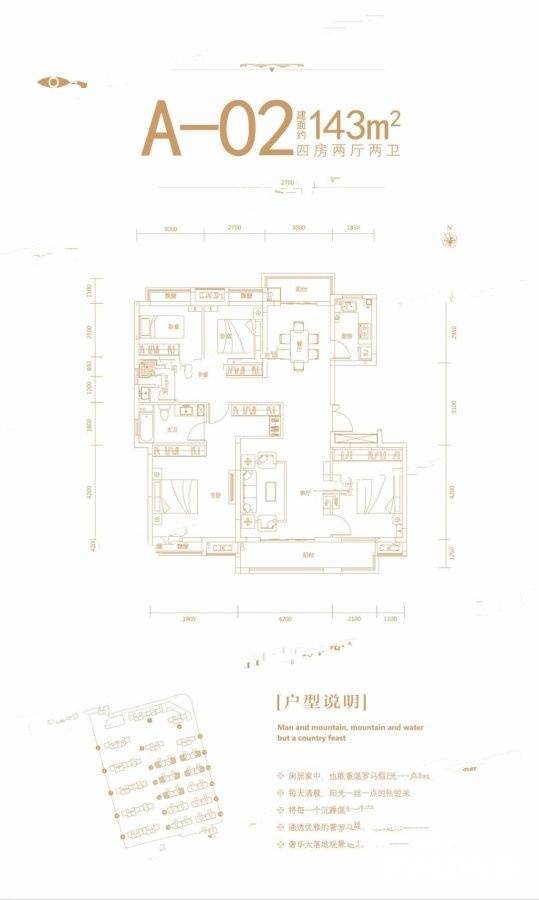 新影华翔城4室2厅2卫143㎡户型图