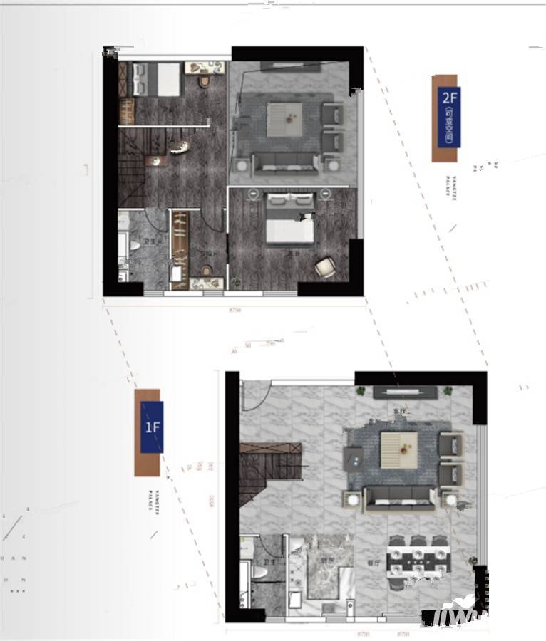 碧桂园晴川府2室2厅2卫120㎡户型图